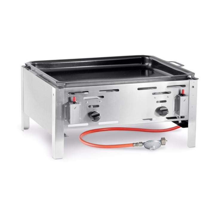 GRILL PROFESSIONNEL POUR HAMBURGER, 2 BRULEURS, GAZ EGRH2 HENDI