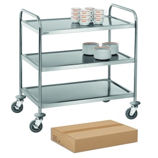 CHARIOT DE DEBARRASSAGE INOX, DEMONTABLE, 3 NIVEAUX ICS483 CATERCHEF
