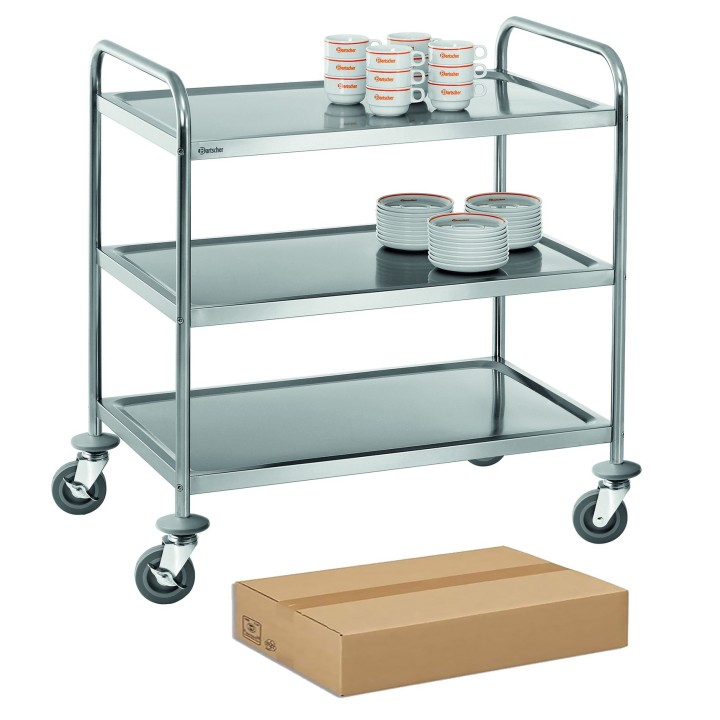 CHARIOT DE DEBARRASSAGE INOX, DEMONTABLE, 3 NIVEAUX ICS483 CATERCHEF