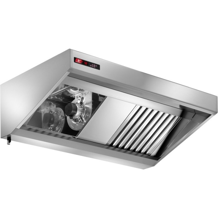 VOLLEDIG UITGERUSTE RVS WANDDAMPKAP, L 1000 MM JHESS910