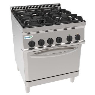 4 BRANDERS GAS OP GEVENTILEERDE ELECTRISCHE OVEN GN 1/1 EG4SFE70 TECNOINOX