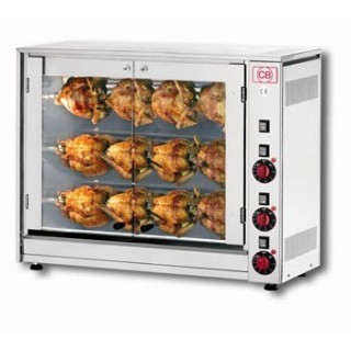 ROTISSOIRE A POULETS ELECTRIQUE, 3 BROCHES, MAX 12 POULETS ROTE12P CB ITALY