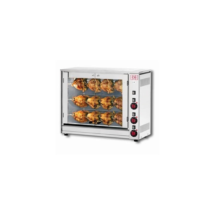ROTISSOIRE A POULETS ELECTRIQUE, 3 BROCHES, MAX 12 POULETS ROTE12P CB ITALY