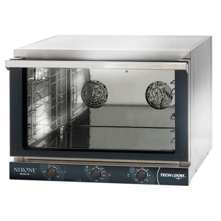 FOUR A CONVECTION ELECTRIQUE AVEC GRILL - 3 X EN 600 x 400 - COMMANDES MECANIQUES WATEC96RG TECNODOM