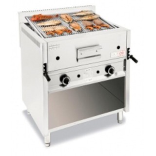 GRILLADE PIERRE DE LAVE GAZ SUR ARMOIRE, 2 BRULEURS, L 800 MM EI080MOBV CB ITALY
