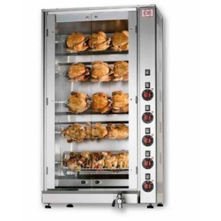 ROTISSOIRE A POULETS ELECTRIQUE, 5 BROCHES, MAX 15 POULETS ROTE15P CB ITALY