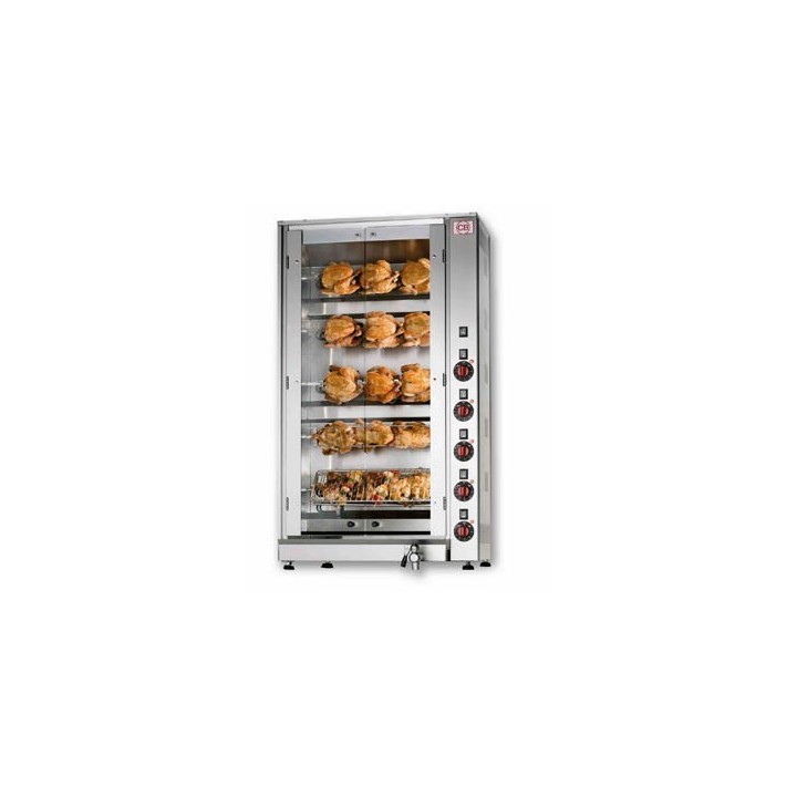 ROTISSOIRE A POULETS ELECTRIQUE, 5 BROCHES, MAX 15 POULETS ROTE15P CB ITALY