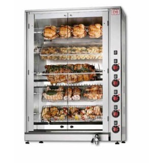 ROTISSOIRE A POULETS ELECTRIQUE, 5 BROCHES, MAX 20 POULETS ROTE20P CB ITALY