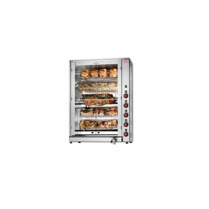 ROTISSOIRE A POULETS ELECTRIQUE, 5 BROCHES, MAX 20 POULETS ROTE20P CB ITALY