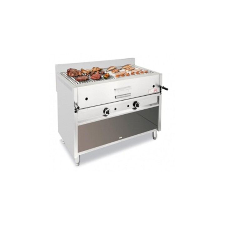 GRILLADE PIERRE DE LAVE GAZ SUR ARMOIRE, 2 BRULEURS, L 1200 MM EI120MOBV CB ITALY