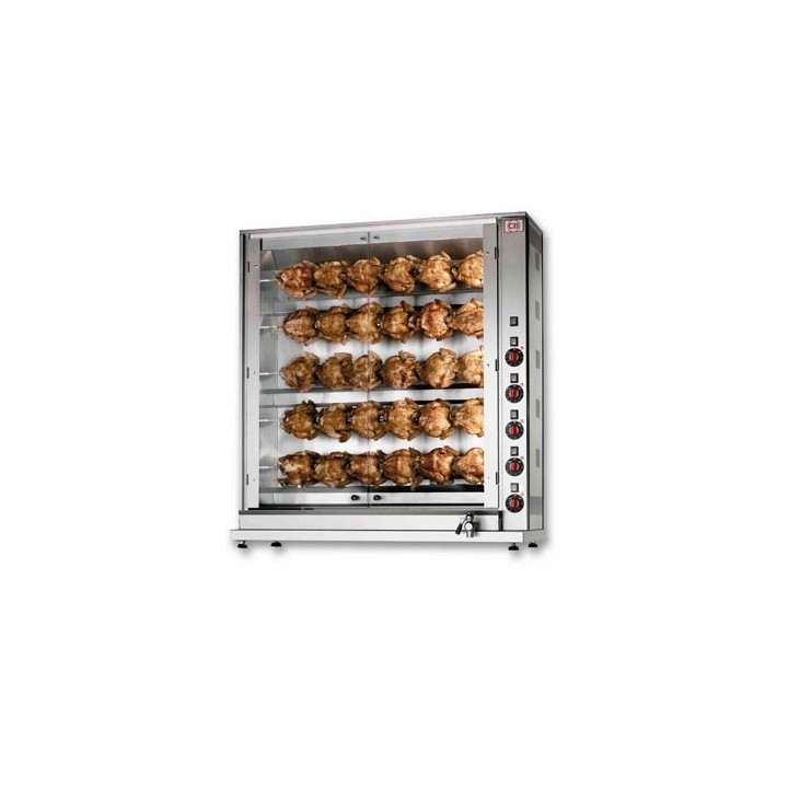 ROTISSOIRE A POULETS ELECTRIQUE, 5 BROCHES, MAX 30 POULETS ROTE30P CB ITALY