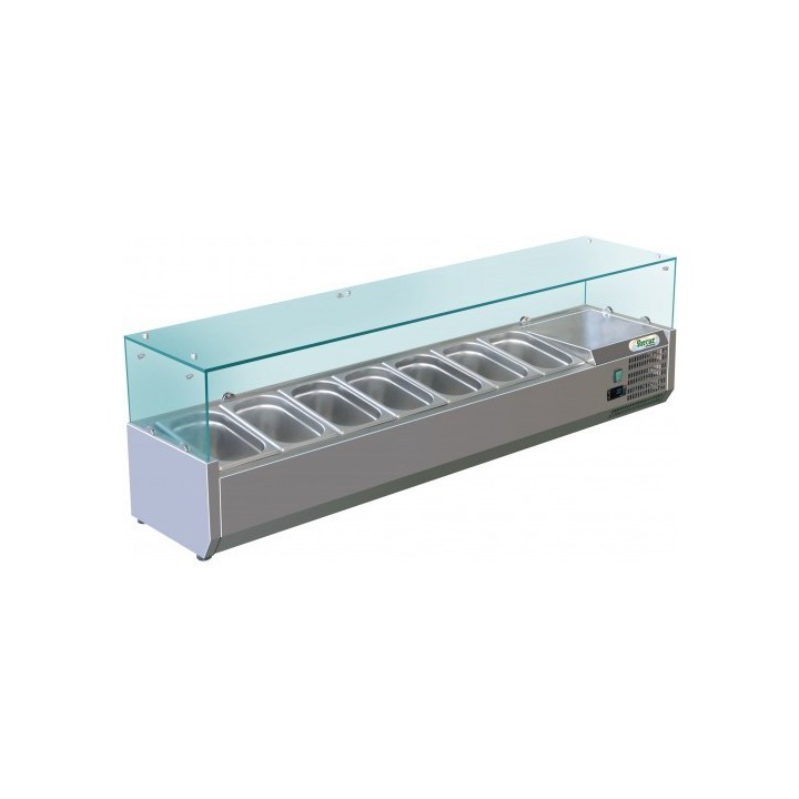 SALADETTE REFRIGEREE 5 x GN 1/3 + 1 x GN 1/2, AVEC VITRE, L 1500 MM FV15C13 FORCOLD