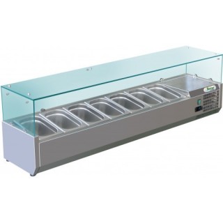 SALADETTE REFRIGEREE 7 x GN 1/4, AVEC VITRE, L 1500 MM FV15C14 FORCOLD
