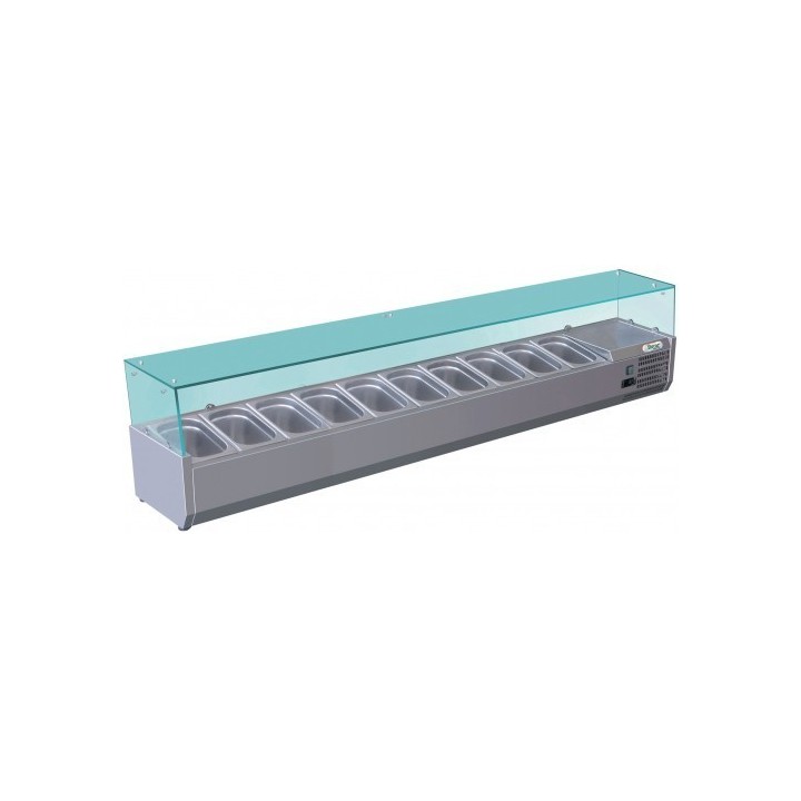 GEKOELDE STRUCTUUR 9 x GN 1/3, MET RUIT, L 2000 MM FV20C13 FORCOLD