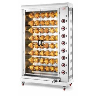ROTISSOIRE A POULETS ELECTRIQUE, 8 BROCHES, MAX 48 POULETS ROTE48P CB ITALY