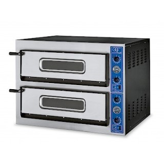PROFESSIONELE ELECTRISCHE PIZZA OVEN, 2 X 4 PIZZA Ø 360 MM, MECHANISCHE BEDIENING, TRIFASE VE44X GGF
