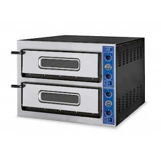 PROFESSIONELE ELECTRISCHE PIZZA OVEN, 2 X 6 PIZZA Ø 360 MM, MECHANISCHE BEDIENING, TRIFASE VE66X GGF