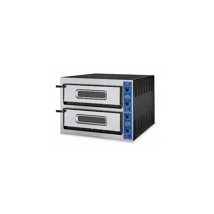PROFESSIONELE ELECTRISCHE PIZZA OVEN, 2 X 6 PIZZA Ø 360 MM, MECHANISCHE BEDIENING, TRIFASE VE66X GGF
