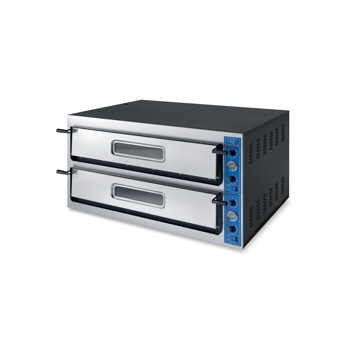 PROFESSIONELE ELECTRISCHE PIZZA OVEN, 2 X 9 PIZZA Ø 360 MM, MECHANISCHE BEDIENING, TRIFASE VE99X GGF