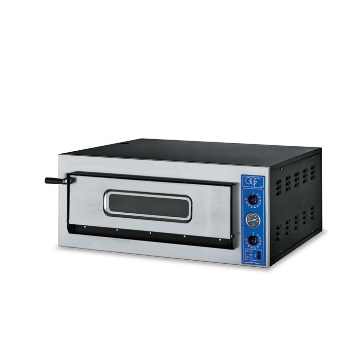 PROFESSIONELE ELECTRISCHE PIZZA OVEN, 1 X 4 PIZZA Ø 360 MM, KAMER VOLLEDIG IN HITTEBESTENDIGE STENEN, MECHANISCHE BEDIENING V...