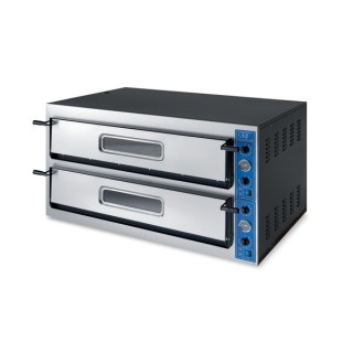 FOUR A PIZZA ELECT PROFESS EN LARGEUR, 2 X 6 PIZZA Ø 360 MM, CHAMBRE ENTIEREMENT EN PIERRES REFRACTAIRES, COMMANDES MECANIQUE...