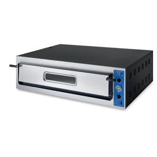 PROFESSIONELE ELECTRISCHE PIZZA OVEN, 1 X 9 PIZZA Ø 360 MM, KAMER VOLLEDIG IN HITTEBESTENDIGE STENEN, MECHANISCHE BEDIENING V...
