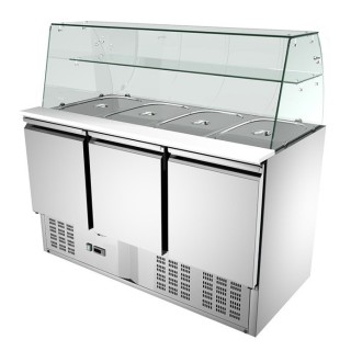 FRIGO SALADETTE, 3 PORTES, AVEC VITRE FMET1003CV COMBISTEEL
