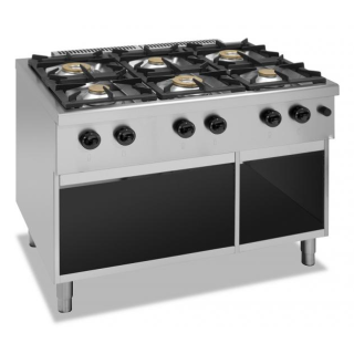 FOURNEAU 6 FEUX GAZ SUR ARMOIRE OUVERTE E6GA MBM