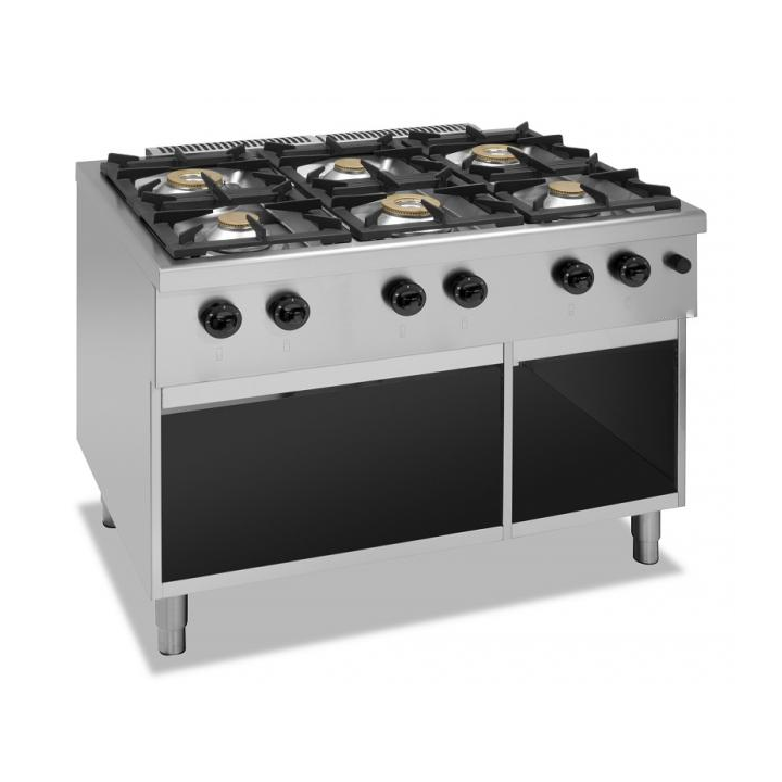 FOURNEAU 6 FEUX GAZ SUR ARMOIRE OUVERTE E6GA MBM
