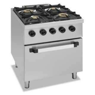 FOURNEAU 4 FEUX GAZ SUR FOUR GAZ GN 2/1 E4GFG MBM