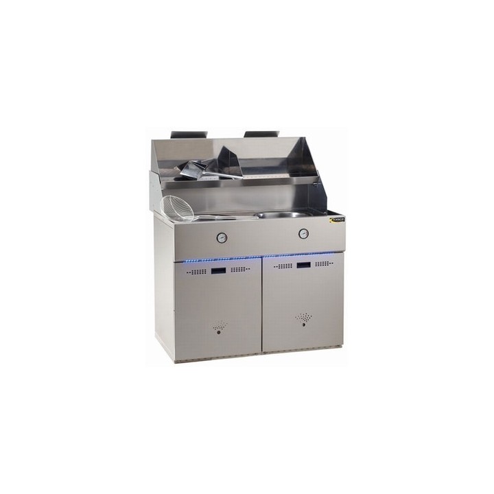 FRITEUSE GAZ, CUVES RONDES 2 x 18 L, MECANIQUE REFGA2 SOFINOR