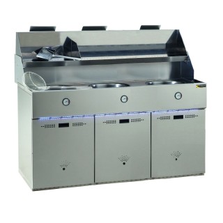 FRITEUSE GAZ, CUVES RONDES 3 x 18 L, MECANIQUE REFGA3 SOFINOR