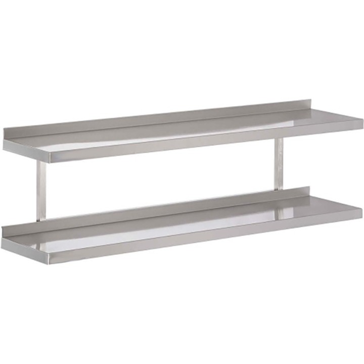 ETAGERE MURALE PLEINE FIXE 2 NIVEAUX - L 800 MM JEMP2-08030