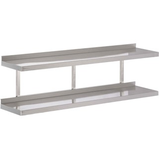 ETAGERE MURALE PLEINE FIXE 2 NIVEAUX - L 2000 MM JEMP2-20030
