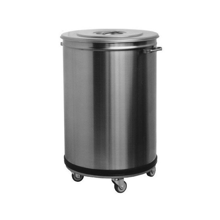 POUBELLE INOX AVEC COUVERCLE 100 L HC100