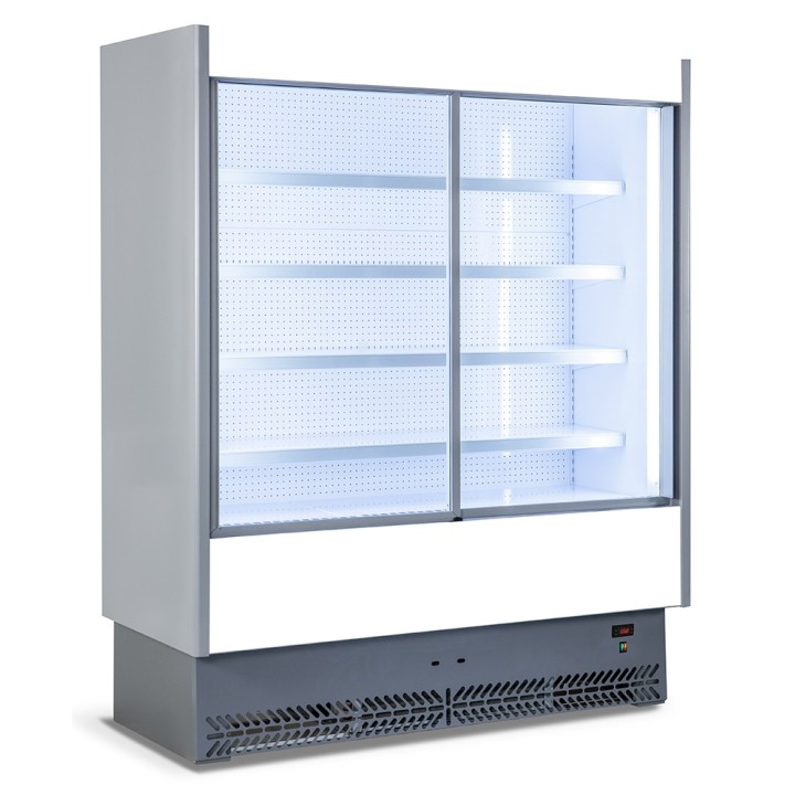 MEUBLE MURAL REFRIGERE AVEC PORTES COULISSANTES POUR PRODUITS FRAIS PRE-EMBALLES L 1330 MM LSPD6125SD TECNODOM