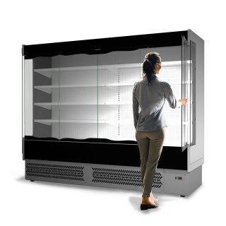 MEUBLE MURAL REFRIGERE AVEC PORTES BATTANTES POUR PRODUITS FRAIS PRE-EMBBALES L 1330 MM LSPD6125HD TECNODOM