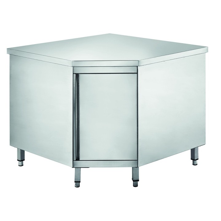 TABLE ARMOIRE INOX D'ANGLE, PORTE BATTANTE, POUR MEUBLE SERIE 700 JTAA107 FORCAR