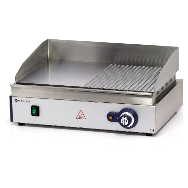 PLANCHA ELECTRIQUE 1/2 LISSE - 1/2 RAINUREE, L 550 MM EPLE-550LR HENDI