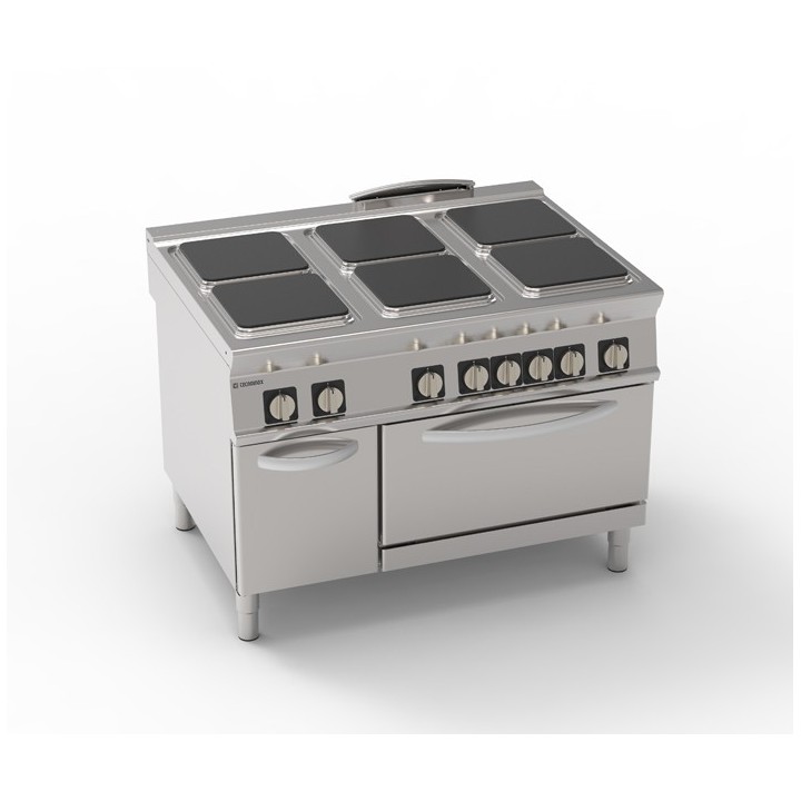 6 PLAQUES ELECTRIQUE SUR FOUR ELECTRIQUE GN 2/1 ET ARMOIRE FERMEE EE6SFEA90 TECNOINOX