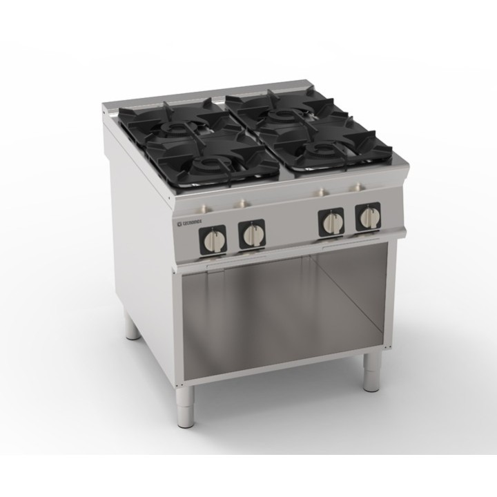 4 FEUX GAZ SUR ARMOIRE OUVERTE EG4SA90 TECNOINOX