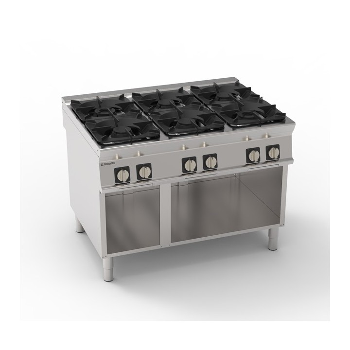 6 FEUX GAZ SUR ARMOIRE OUVERTE EG6SA90 TECNOINOX