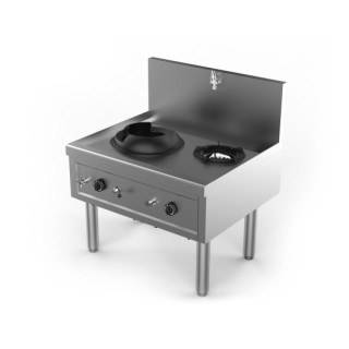 FOURNEAU WOK GAZ, 2 BRULEURS, L 1000 MM YWK211