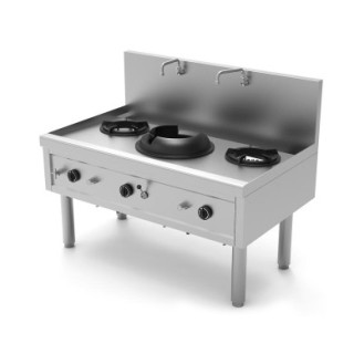 FOURNEAU WOK GAZ, 3 BRULEURS, L 1390 MM YWK312