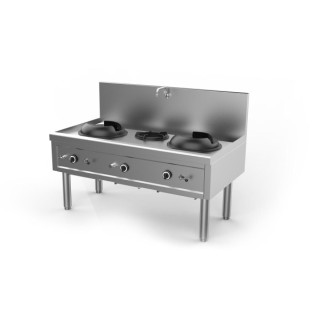 FOURNEAU WOK GAZ, 3 BRULEURS, L 1530 MM YWK321