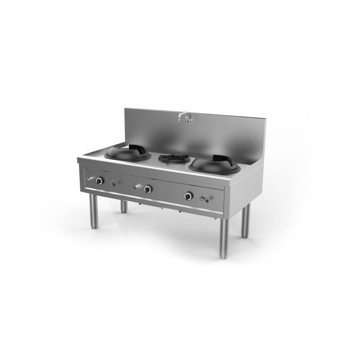 FOURNEAU WOK GAZ, 3 BRULEURS, L 1530 MM YWK321