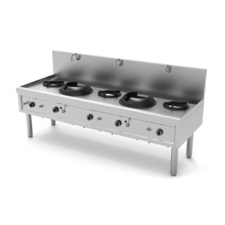 FOURNEAU WOK GAZ, 5 BRULEURS, L 2310 MM YWK523