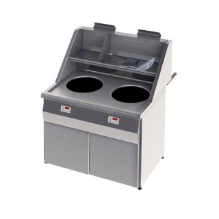 HOOG RENDEMENT GAS FRITEUSE, RONDE KUIP 2 x 18 L, ELECTRONISCH RFGS2 SOFINOR