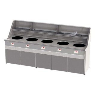 FRITEUSE GAZ HAUT RENDEMENT, CUVE RONDE 5 x 18 L, ELECTRONIQUE RFGS5 SOFINOR