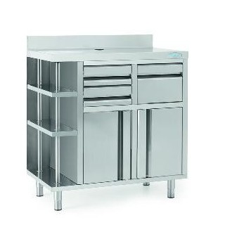 MEUBLE POUR MACHINE A CAFE, L 1000 MM AMCAF1000 INFRICO
